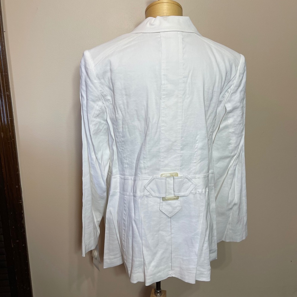 NEW Sutton Studio Womens White Linen Blend 2 Pc Pant Suit Blazer & Trousers 14 - Picture 10 of 16